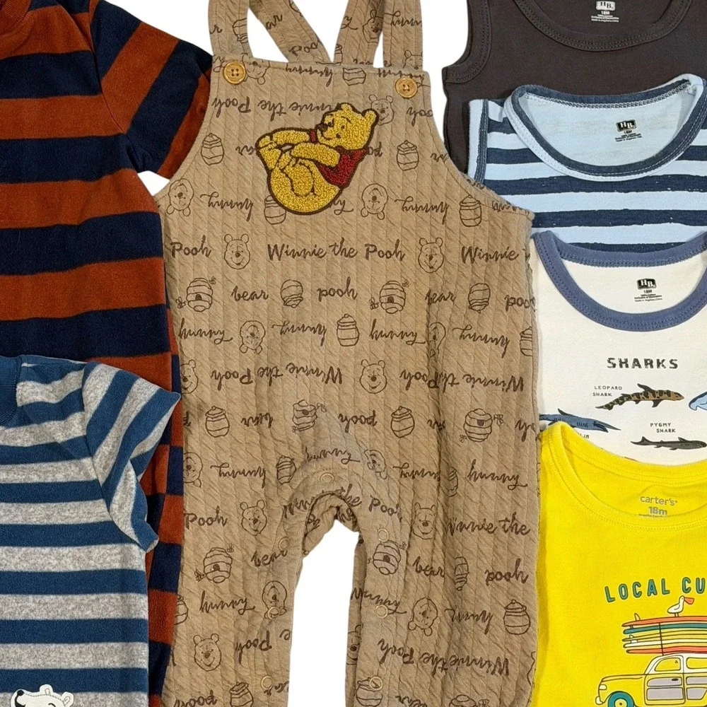 Carter's Disney Gymboree Baby Boy's 18M Clothing Lot 25 Pcs Jeans Shirts Mixed